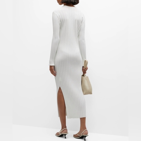 FRAME Ribbed Midi Sweater Dress in off-white - Picture 4 of 7
